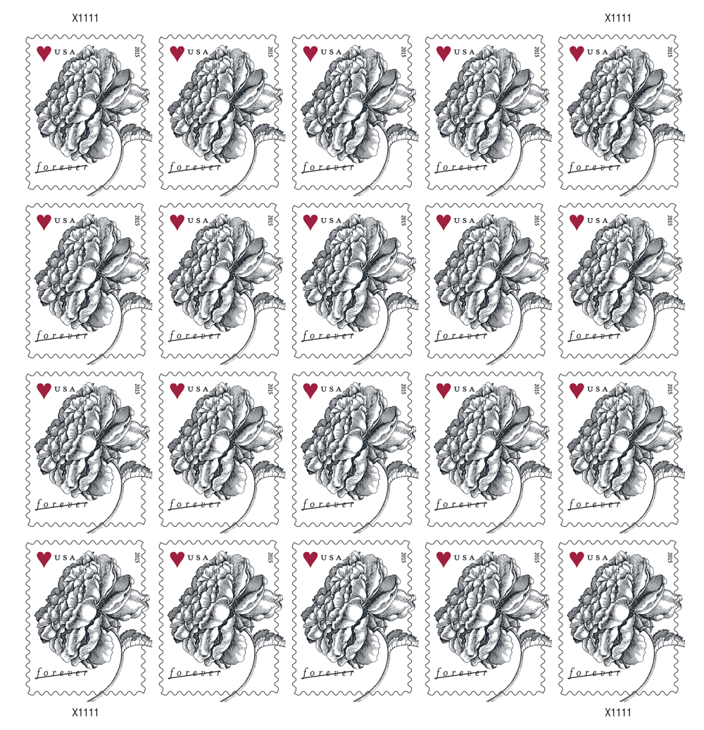 Forever Stamps 2015 Vintage Rose – Wedding Invitation & Love Celebration, First-Class Postage