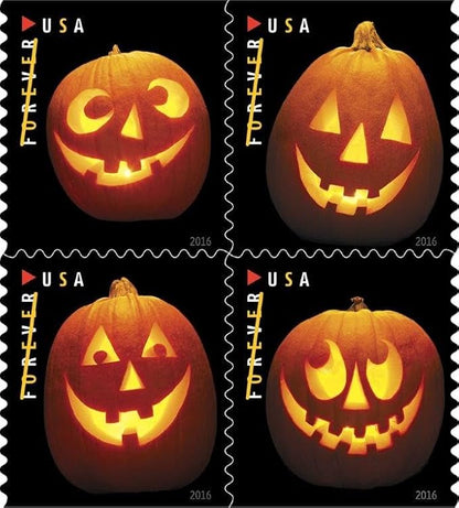 Forever Stamps 2016 Jack-O’-Lanterns – Halloween Holiday, First-Class Postage