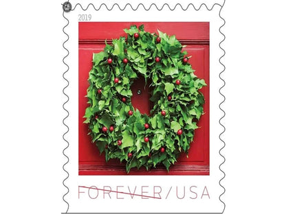 Forever Stamps 2019 Holiday Wreaths – Christmas, First-Class Postage