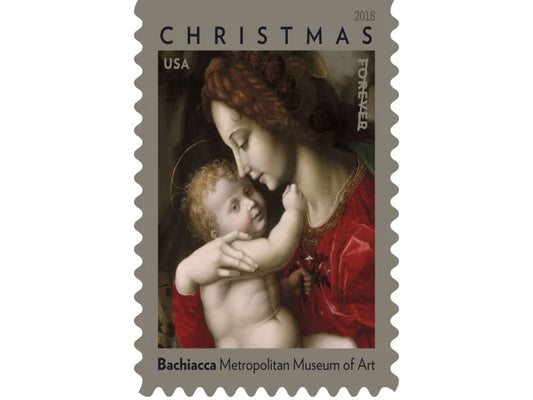 Forever Stamps 2018 Madonna and Child – Christmas Mail, First-Class Postage $19.99 – $149.99 This forever stamp features a detail of