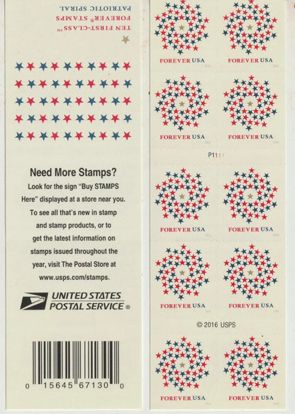 Forever Stamps 2016 Patriotic Spiral – National Pride, First-Class Postage